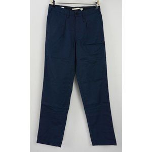 New Norse Projects Sten Cotton Panama Mens 29 x 30 Navy Blue Pleated Chino Pants